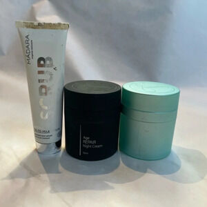 Skin Care Cosmetic Scrub Night & Eye Cream Bundle/ Lot of 3 SWATHED